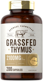 Carlyle Grass Fed Beef Thymus | 2100mg | 200 Capsules | Bovine Supplement | Pasture Raised, Non-GMO, Gluten Free | by Herbage Farmstead