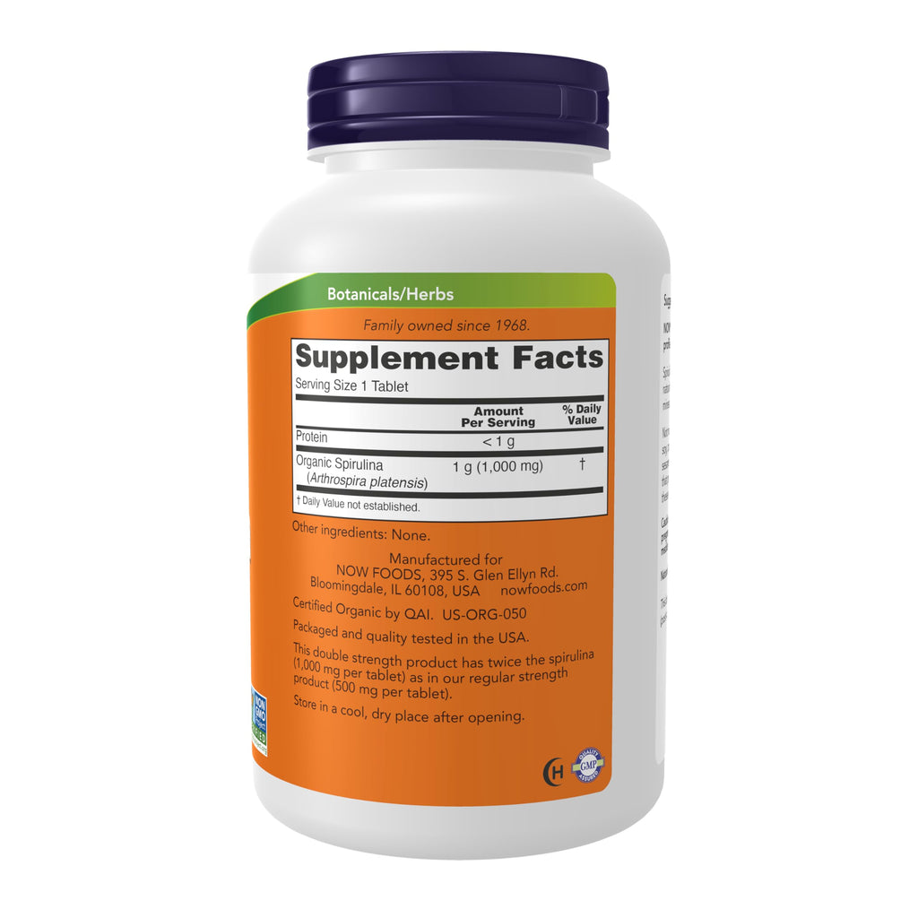 Now Foods Spirulina Double Strength, 1000 mg Organic - 240 Tablets