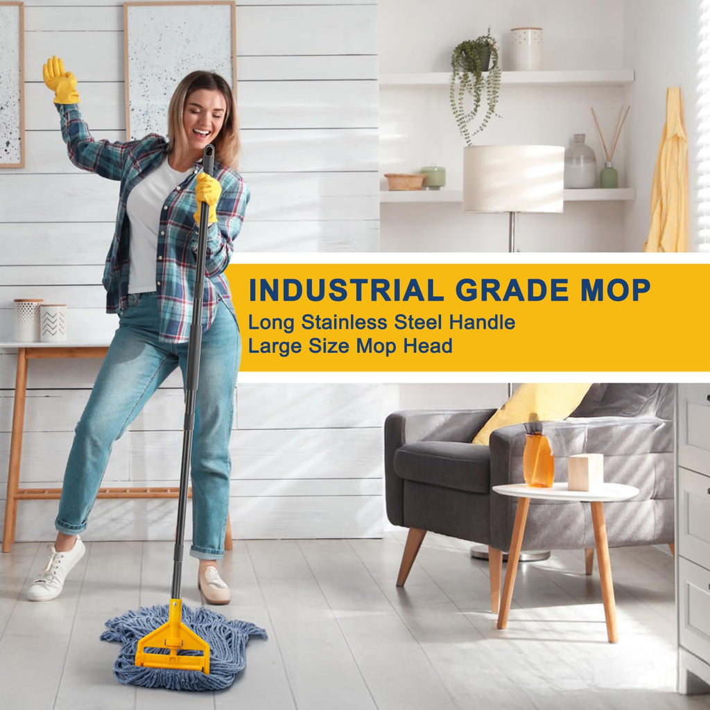 KeFanta 2 Pack Commercial Mop Heavy Duty Industrial Mops,60" Long Handle