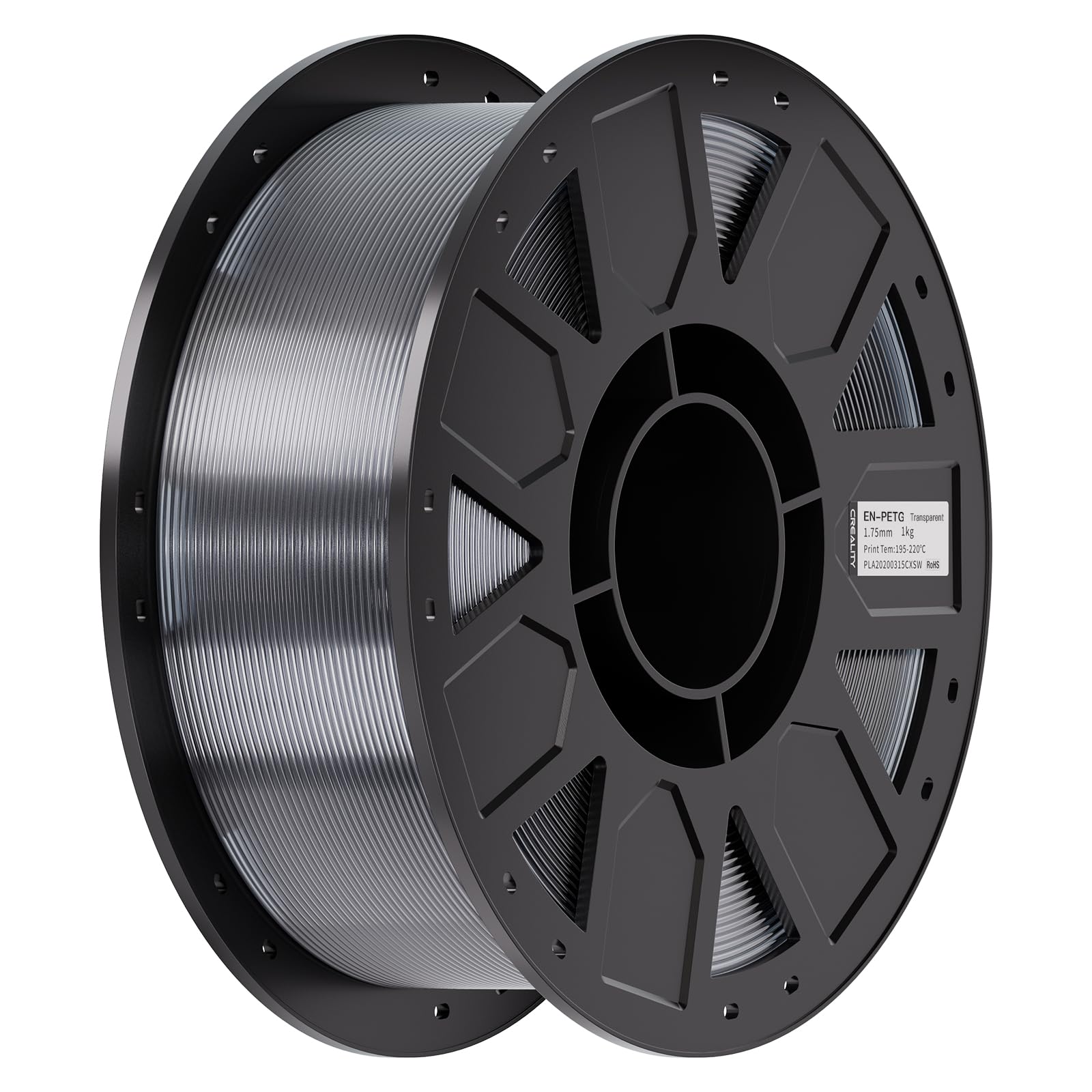 Creality PETG Filament 1.75mm, 3D Printer Filament 1KG, Transparent