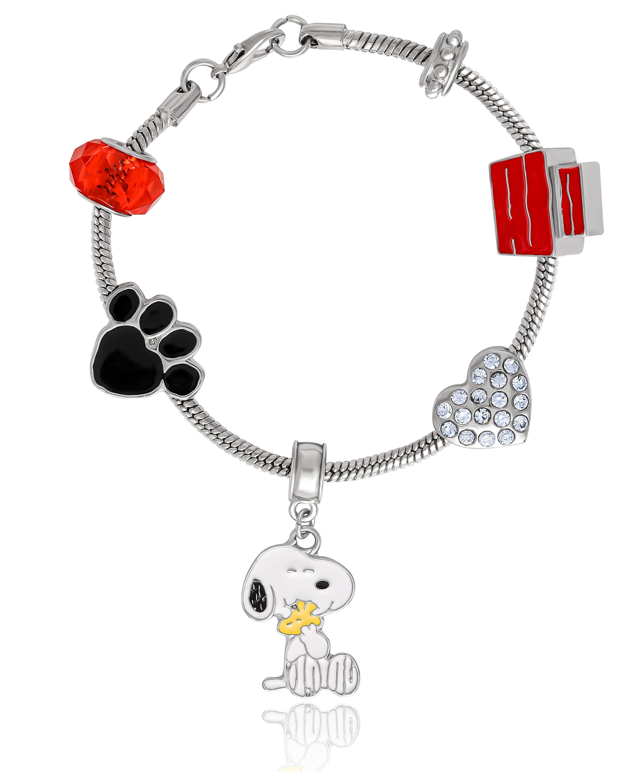 SALLY ROSE Snoopy Charm Bracelet for Women 7"
