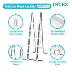 Intex 28077E Heavy Duty Deluxe Pool Ladder with Removable Steps for 52 Inch Depth Above Ground Pools