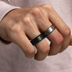 EIELO 16Pcs Stainless Steel Band Rings for Men Cool Black Golden Silvery Plated Rings Comfort Fit Fidget Spinning Chain Ring Fashion Simple Mens Wedding Engagement Ring Set 10