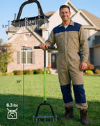 WORKPRO 38” Lawn Aerator Tool with 17 Spikes, Manual Lawn Aerators