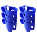 TonGass (6-Pack, Blue) Poolside Cup Holders Compatible with Above Ground Pools with 2 Inches or Thinner Round Top Bars - Strong and Durable Easy to Use Clip-On No-Spill Cup Holders