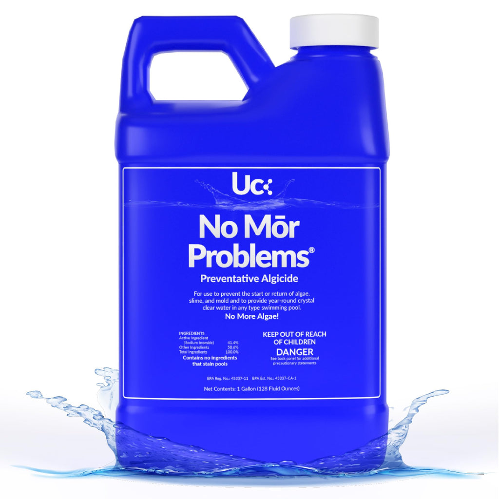 United Chemical No Mor Problems Pool Treatment – Weekly Maintenance Formula for Clean, Clear Water – Algae Preventer & Clarifier for Saltwater, Chlorine, Above & Inground Pools, 1 Gallon