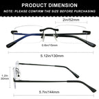 HIYANJN Frameless Reading Glasses Blue Light Blocking Rimless Computer Reader For men Lightweight Eyeglasses(3-Pack,1.75)