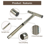 HiHydro 12 Inch Stainless Steel Soil Probe with 2 Sample Bags, T-Handle Soil Test Kit for Plant Care, Garden, Lawn, Farm