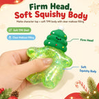 4Pcs Christmas Squishies Toy, Shiny Slow Rising Squeeze Squishy Toys with Soft Body, Fidget Stress Ball, Santa, Snowman,Reindeer,Christmas Tree, Stocking Stuffers, White Elephant Gift for Kids Teens