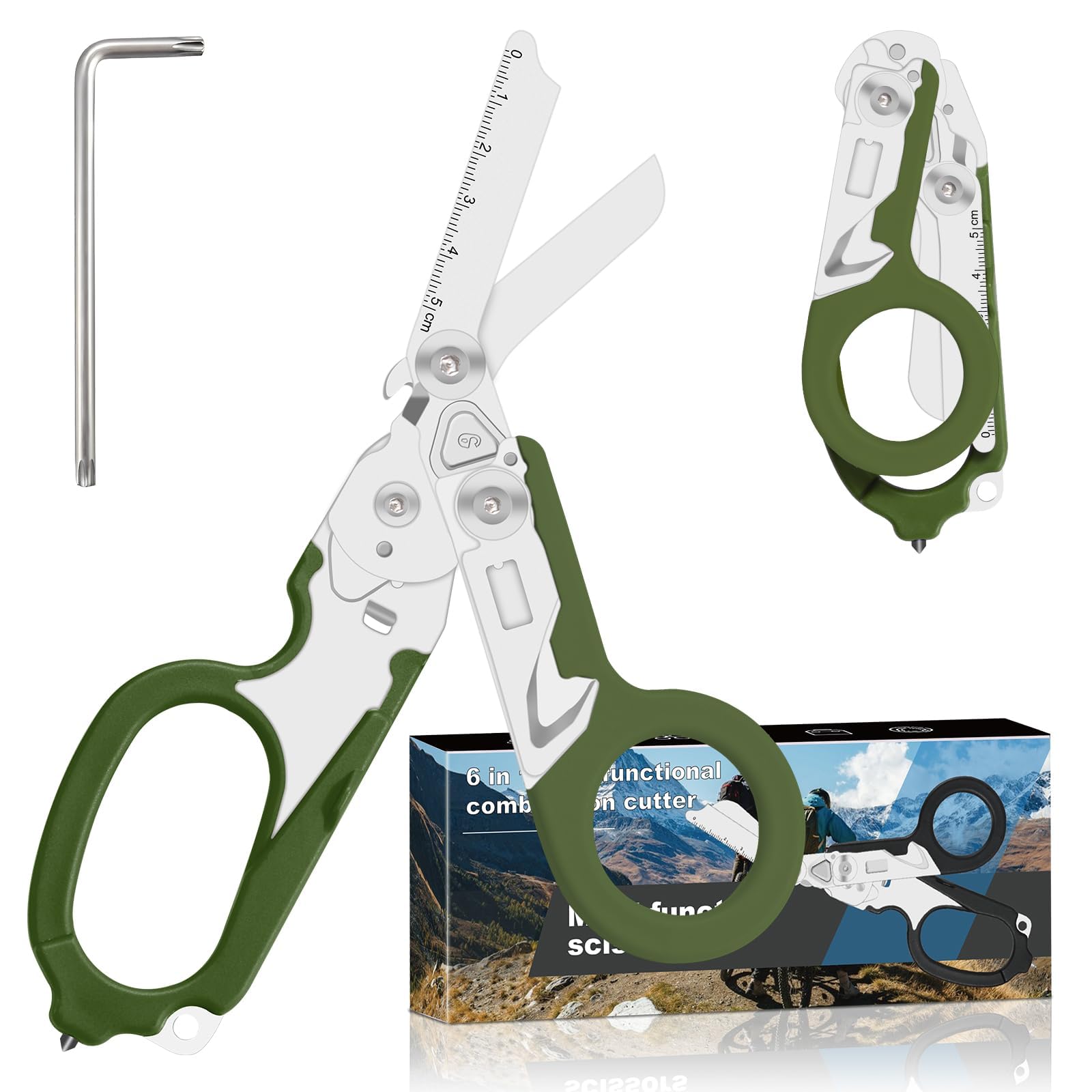 Lemasa 6-in-1 Heavy-Duty Emergency trauma shears (Army green)