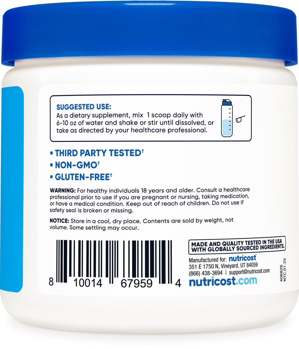 Nutricost Calcium BHB (250g) Unflavored, Calcium Ketone Salt, Gluten-Free