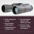 Oberwerk 10x50 Explore Binoculars - Compact & Lightweight Binoculars for Adults | Bird Watching, Hiking, & Outdoor Use | Wide 6.0° FOV | Fully Multi-Coated & Waterproof | Includes Case & Neck Strap