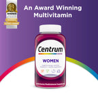 Centrum Multivitamin for Women, Multimineral Supplement with Iron, Vitamin D3, B Vitamins and Antioxidant Vitamins C and E, Gluten Free, Non-GMO Ingredients - 250 Count