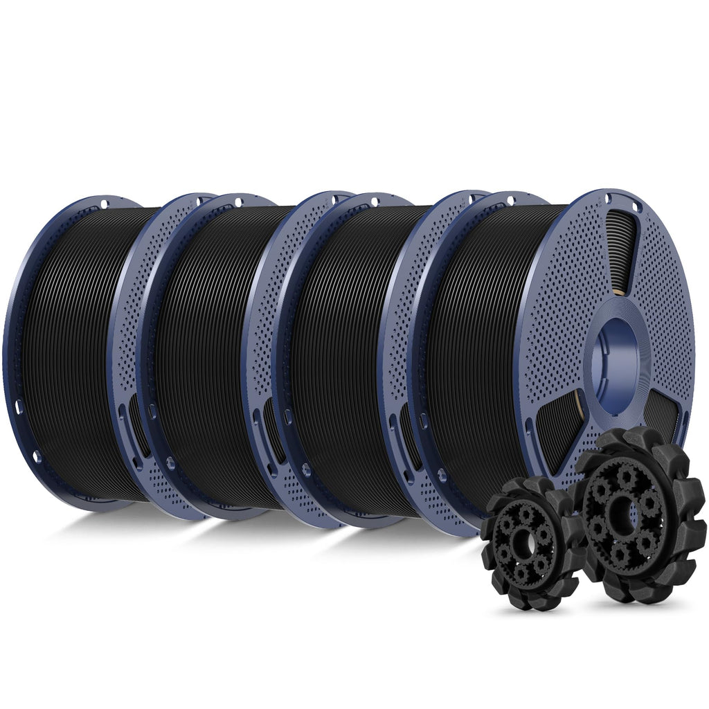 SUNLU PLA+2.0 3D Printer Filament, Black, 4-Pack (4KG)