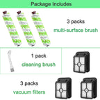 Bvhonwe 6 Pack Replacement Parts for bissell CrossWave Pet Pro 2306A & CrossWave 1785 Series 3888A Vacuum Cleaner, 3 Pack 2460 Brush Rolls,3 Pack 1866 Filters,Compare to Part 1613568&161-3568,1608684