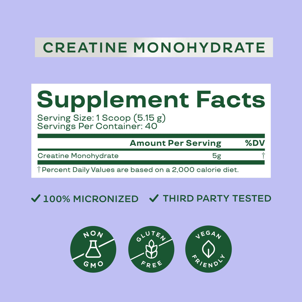 Bloom Nutrition Creatine Monohydrate Powder, 5g Micronized Creatine per Serving, Supports Muscle Recovery, Strength, Endurance, Pre or Post Workout, Gluten Free, Non GMO, Unflavored, 40 SVG, 7.3 oz