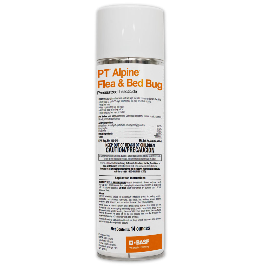 BASF PT Alpine Flea & Bed Bug Killer, Fast Acting Insecticide, Extended Long Lasting Pest Control Formula, Quick Dry, Non-staining, Ready to Use Spray Can 14 oz