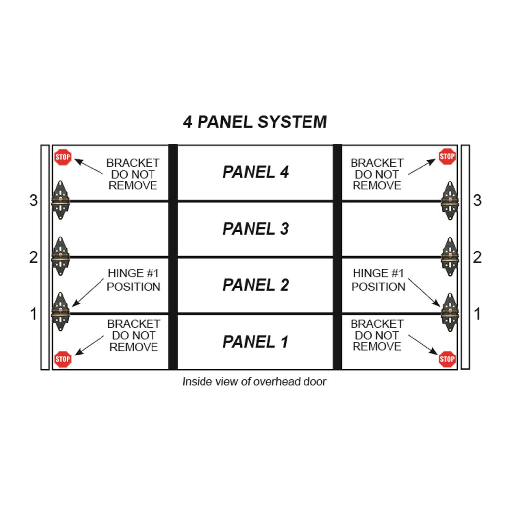 Energy Saving Garage Door Hinge - 4 Panel Doors Up to 12', MFG# R4416-40