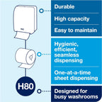 Tork Hand Towel Roll Natural White H80, Universal, 100% Recycled Fiber, 6 Rolls x 800 ft, 8031400, 6 Count (Pack of 1)