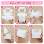 ZYFOTZUN 26pcs White Cookie Boxes with Window, 4x4x2.5 Inch, 36pcs Stickers