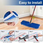 Mop Heads Replacements for Ocedar 3-Action Microfiber Flip Mop, 3 Pack Double Sided Mop Replace Head Mop Refills with Microfiber & Chenille for Dry Wet Use, Reusable, Machine Washable