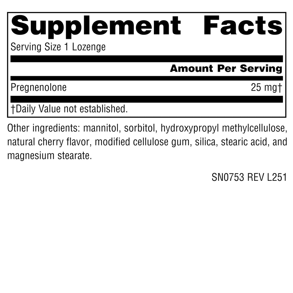 Source Naturals Pregnenolone 25mg - 120 Cherry Lozenges