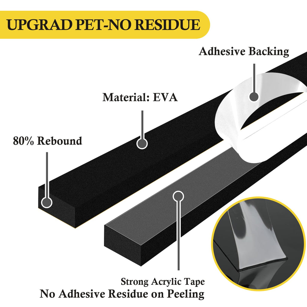 fowong Air Conditioner Window Seal Kit 1" x 1" – Neoprene Foam Tape Weather Stripping for Window AC Units, Blocks Hot Air, Drafts & Noise, 13FT (6.5FT x 2 Rolls, Black)