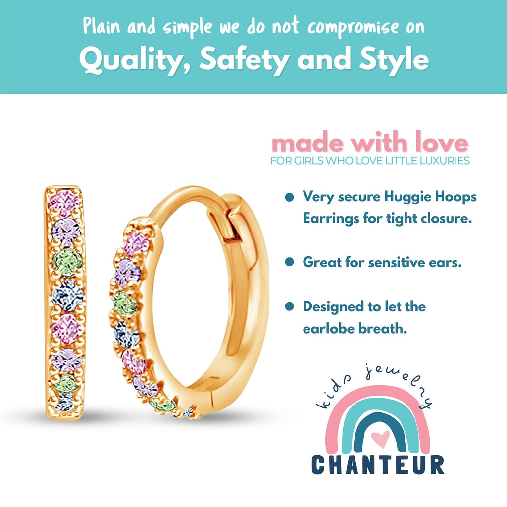 Chanteur Hypoallergenic Earrings For Girls | Small Hoops | Girl Earrings | Huggies For Girls | For Teen Girls | Small Hoop Earrings for Women | Kids Earrings