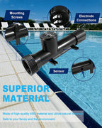 4CH4002-R Pool Ionizer Replacement Chamber for Hybrid Treatment System, Fits Above-Ground & In-Ground Pools, Hot Tubs, Spas up to 40,000 Gallons, Easy Setup
