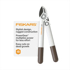 Fiskars 16" PowerGear Garden Anvil Loppers, 1.25" Cut Capacity, White