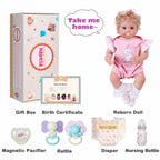 BABESIDE Reborn Baby Dolls Bettie - 17 Inch Soft Body Realistic Baby Doll Girl Lovely Awake Blond Curly Hair Girl Doll Handmade Real Life Baby Dolls with Gift Box for Kids Age 3+ Collectors