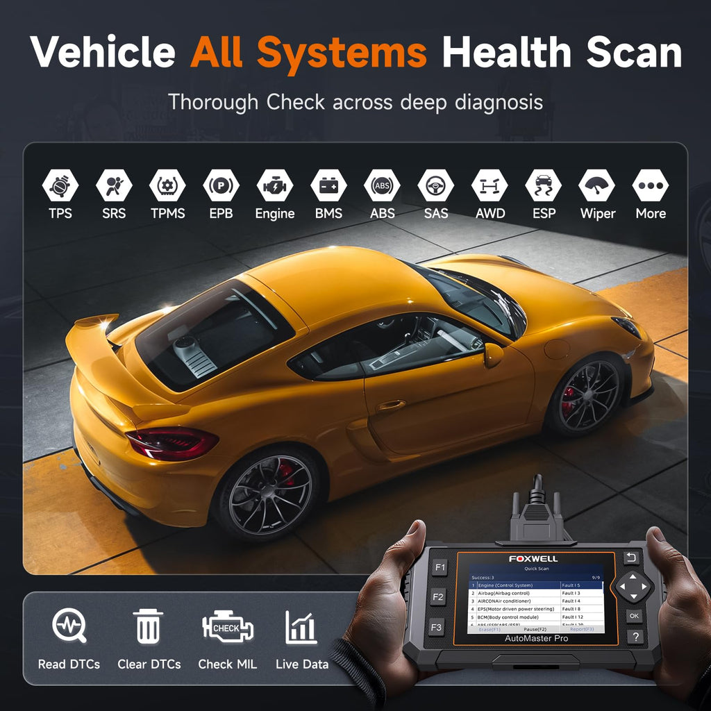 2026 FOXWELL NT624 Elite OBD2 Scanner Upgraded from NT614Elite & NT604Elite Code Reader, All-System OBD2 Scan Tool, 8 Advanced Reset Functions, AutoVIN, Live Data, Lifetime WiFi Free Updates
