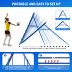 7x4FT Volleyball Rebounder Net Pro, Baseball Softball Rebound Pitch Back Net, Adjustable Angle Lacrosse Bounce Back Practice Equipment, Easy Quick Setup, Ideal for Outdoor and Backyard Training