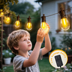 TBOSW Outdoor String Lights Patio LED Light Outside - 20M 18+1 S14 LED with Remote Control 65ft Porch Lighting IP65 Waterproof