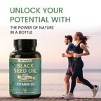 Sabel Black Seed Oil - Within, 5% Thymoquinone, Vitamin D3 1000 MG, Turmeric and Black Pepper Extract Supporting Health by Restoring Balance from 60 Capsules