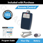 Universal Garage Door Opener Remote – Replacement for LiftMaster, Chamberlain, Genie, Craftsman, Linear – Works with 375LM, 375UT, KLIK1U – Learn Button & DIP Switch – Operates 2 Doors/Gates, Blue