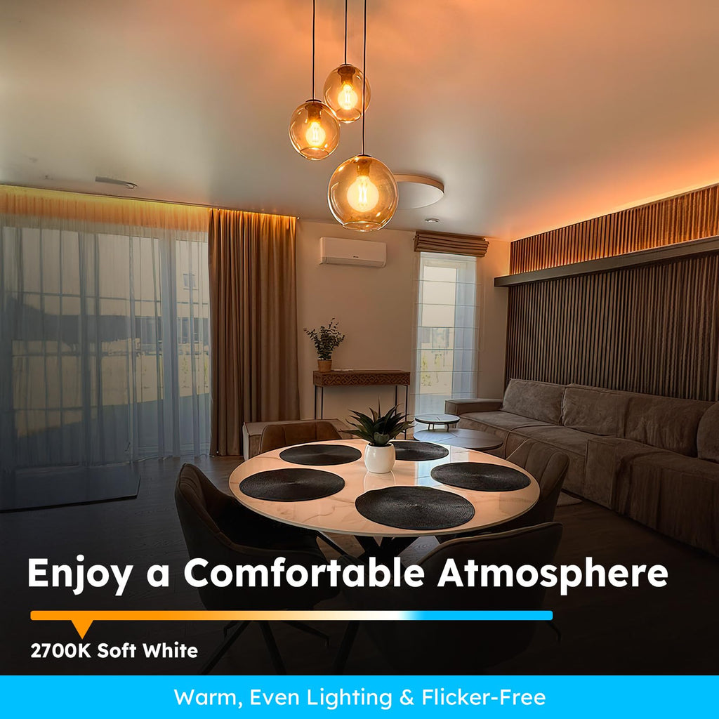 GvvooHome E12 G16.5 Candelabra Bulb, G16.5 Round Small Globe LED Bulb 2700K Warm White, Dimmable 4W 40W Equivalent, 400LM 90+CRI, Globe Light Bulbs Ideal for Ceiling Fans & Chandeliers, 6 Pack