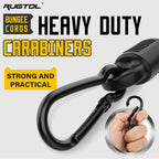 Bungee Cords with Hooks, Upgrade 60 inch Adjustable Bungee Cords with Carabiner Hooks, Easy to Adjust from 7'' to 60'' Elasticity UV-Resistance Bungee Straps Heavy Duty for Bike, Cargo, Tent, 12 Pack