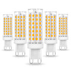 Ziomitus No Flicker G9 Led Bulbs Dimmable 6W Soft Warm White 2700K,40W 50W 60W Halogen Equivalent,AC120V Dimmable G9 T4 LED Bulb for Chandelier Pendant Ceiling Wall Light,600LM,360Deg(5Pack)