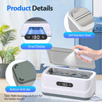 Klivvio Ultrasonic Jewelry Cleaner: 48Khz Ring Cleaner Ultrasonic Machine with Digital Timer, 4 Cleaning Modes, 24W Sonic Cleaner for Jewelry, Glasses, Retainer, Watch Strap, Home & Travel Use, 13.5oz