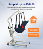 VOCIC Upgrade Foldable Electric Transfer Lift, Collapsible Lift Chair with Sling, Medical Patient Lift for Elderly, Chair Lift Lift Assist, Easy Disassemble, 330LBS Weight Capacity, AY02