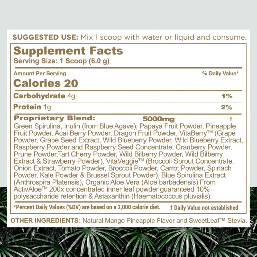nbpure Earthy Andy Superfood Paradise, Mango Pineapple, 30 Servings
