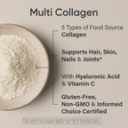 Sports Research® Multi Collagen Protein Powder - Food Sourced Collagen Peptides (Type I, II, III, V, X) with Hyaluronic Acid + Vitamin C - Gluten Free · Non-GMO · 30 Servings (Unflavored)