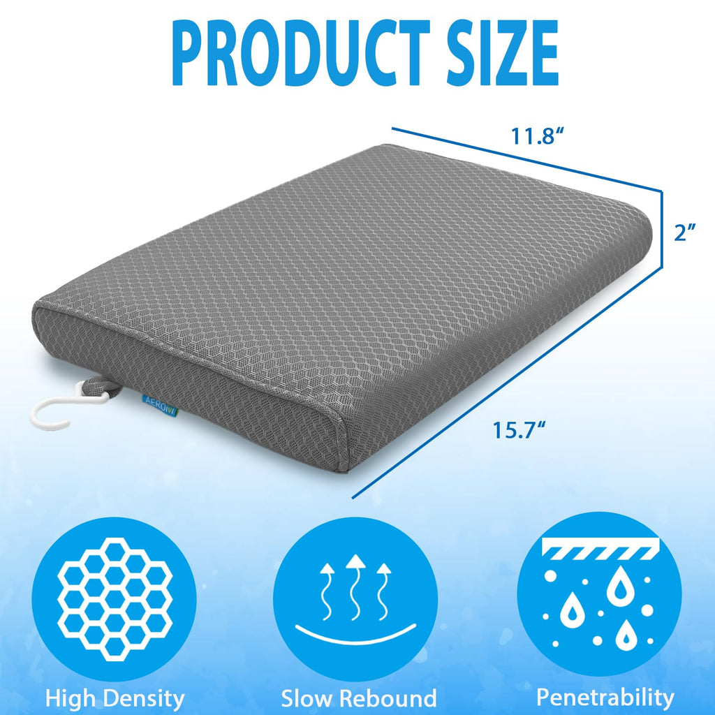 Shower Seat Cushion, Shower Chair Cushion for Transfer Benches in Bathtub, Cushion for Sauna, 3D Mesh Pad with Hook, Slip-Resistant, Design for Elderly, Senior, Handicap Disabled