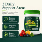 SHOUTGRIIN Green Superfood Powder — Organic Super Greens with 100 Billion CFU Probiotics & Digestive Enzymes — Vegan, Keto, Sugar-Free Daily Greens Supplement — Energy, Gut Health & Immunity