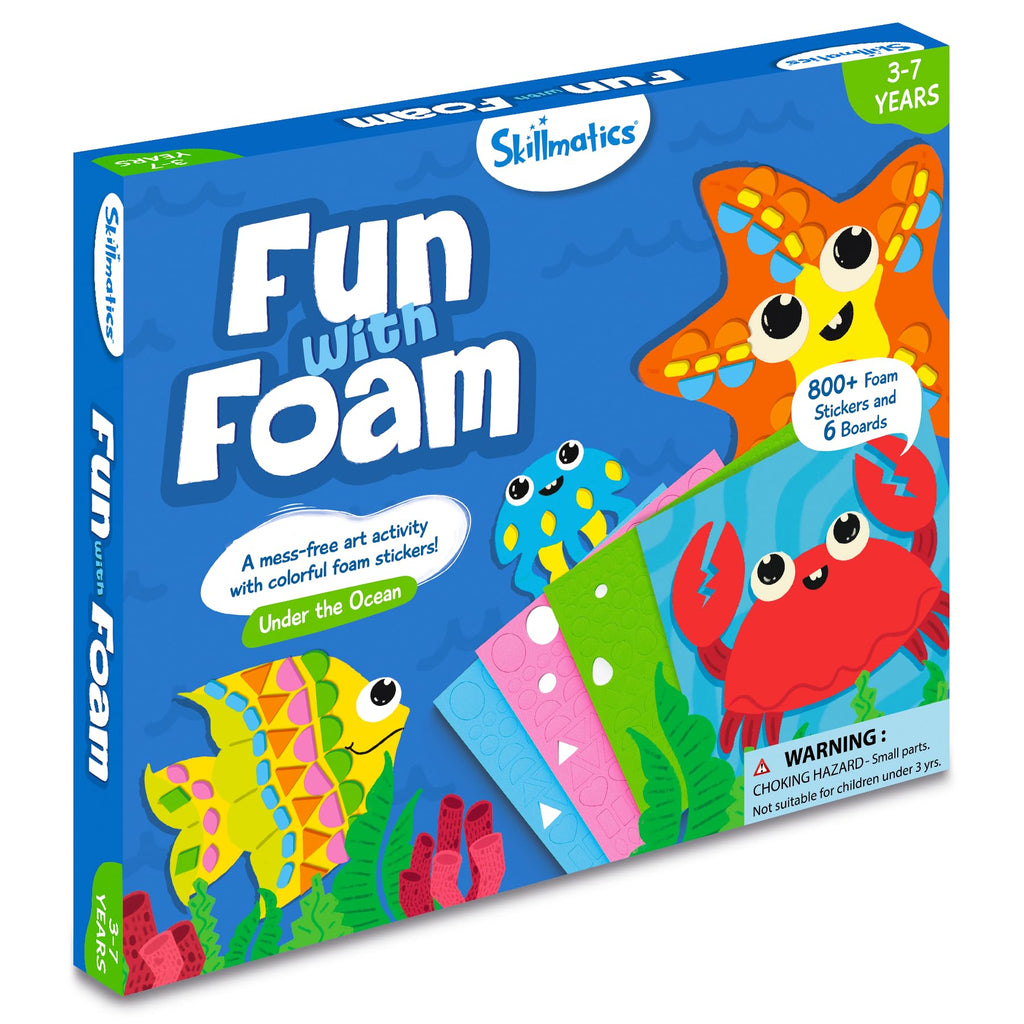 Skillmatics Foam Sticker Art Activity - Under The Ocean, Mess-Free Fun for Kids, 800+ 3D Foam Stickers, DIY Felt Craft Kits, Gifts for Girls & Boys Ages 3, 4, 5, 6, 7