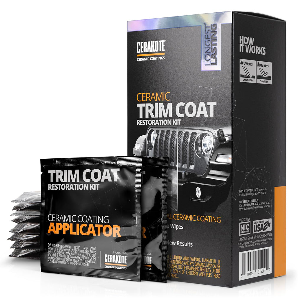 CERAKOTE® Ceramic Trim Coat Kit - Quick Plastic Trim Restorer - Ceramic Coating Guaranteed Restoration to Last Over 200 Washes – A Ceramic Coating, Not a Dressing