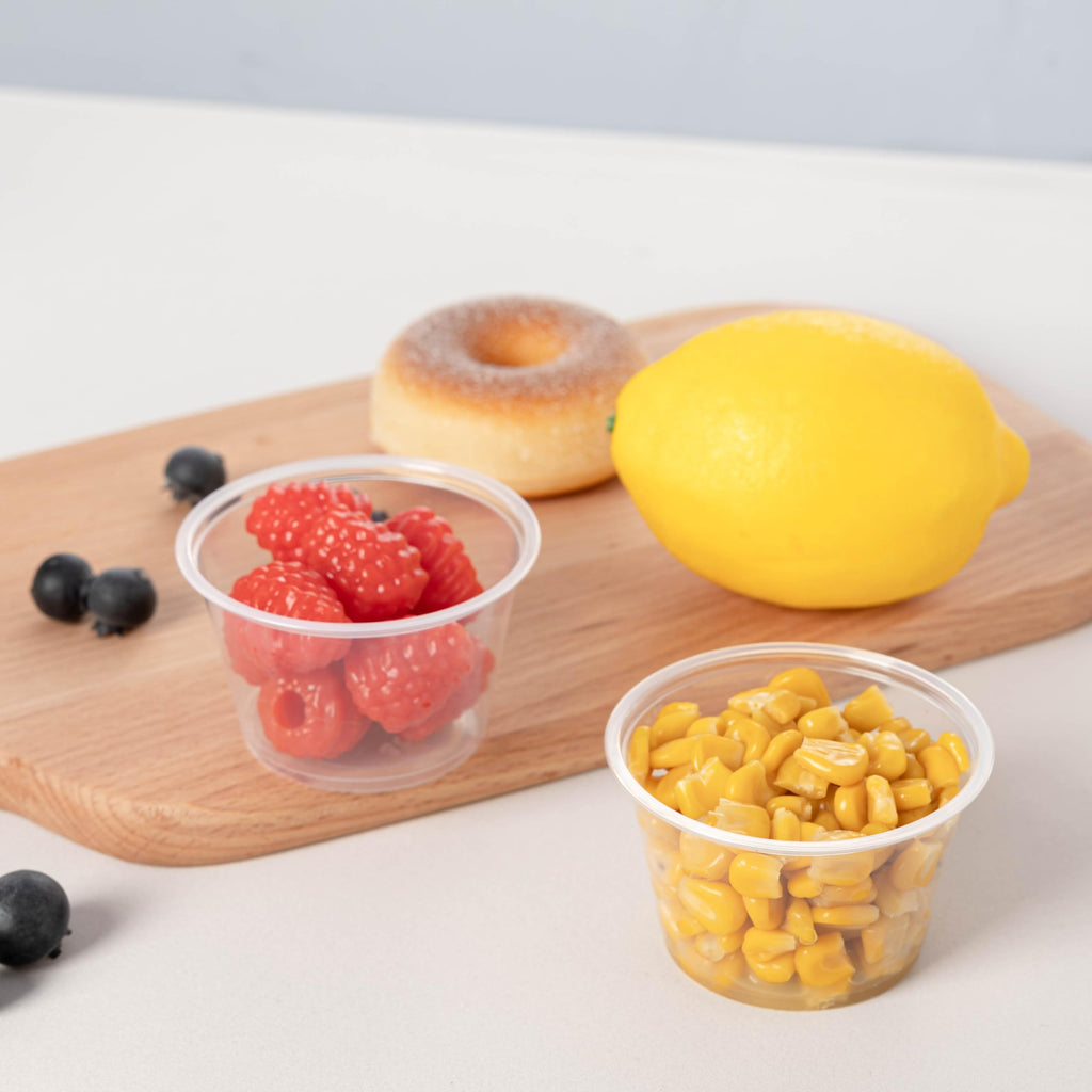 HOMIP 100PACK 4oz Plastic Portion Cups with Lids, Condiment, Jello Shot Cup