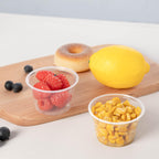 HOMIP 100PACK 4oz Plastic Portion Cups with Lids, Condiment, Jello Shot Cup
