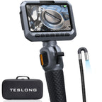 Teslong Two-Way Articulating Borescope, 5.5mm Slim Probe, 5.0'' Industrial Endoscope with Light, 5FT Flexible Snake Scope for Automotive, HVAC & Mechanics
